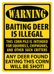 Rivers Edge Sign 12"x17" - "warning-baiting Deer"