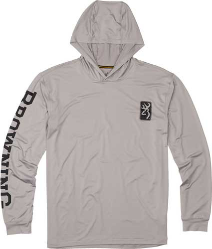 Browning Hooded L-sleeve Tech - T-shirt Light Gray Xx-large