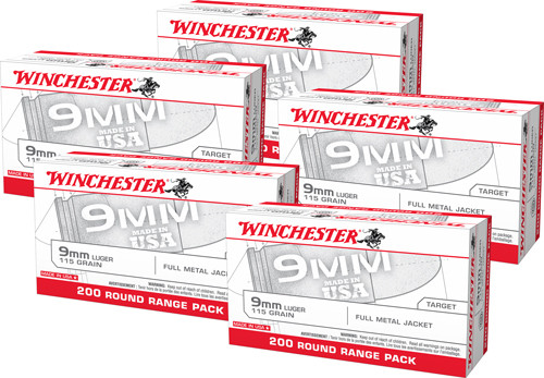 Winchester Usa 9mm 115gr Fmj - 1000rd Case Lot