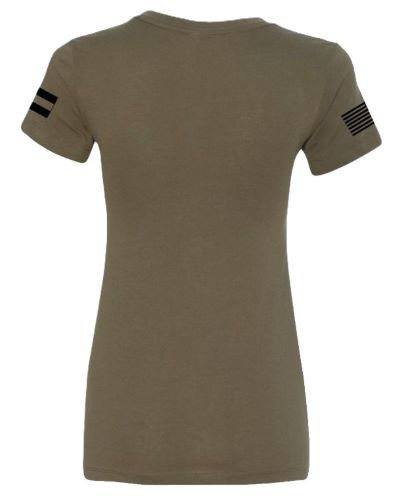 Glock Ladies "glock Girl Flag - Tee" Short Sleeve Med Mil Grn