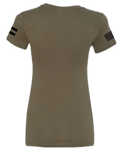 Glock Ladies "glock Girl Flag - Tee" Short Sleeve Lg Mil Grn