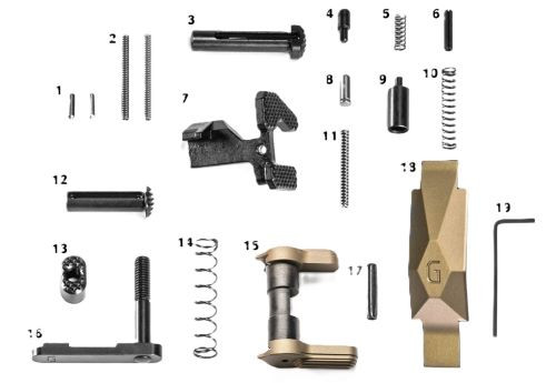 Geissele Ultra Duty Lower - Parts Kit Desert Dirt Color
