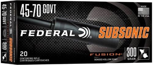 Federal Fusion 45-70 Gov 300gr - Subsonic 20rd 10bx/cs
