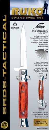 Ruko Folder Spring Assists 4" - Pakkawood Handle Clamshell