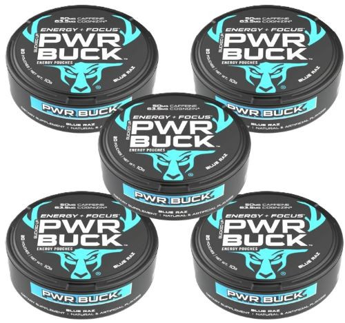 Bucked Up Pwr Buck Energy - Pouches 5 Can Roll Blue Raz