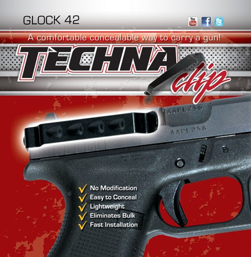 Techna Clip Handgun Retention - Clip For Glock 42 Right/left