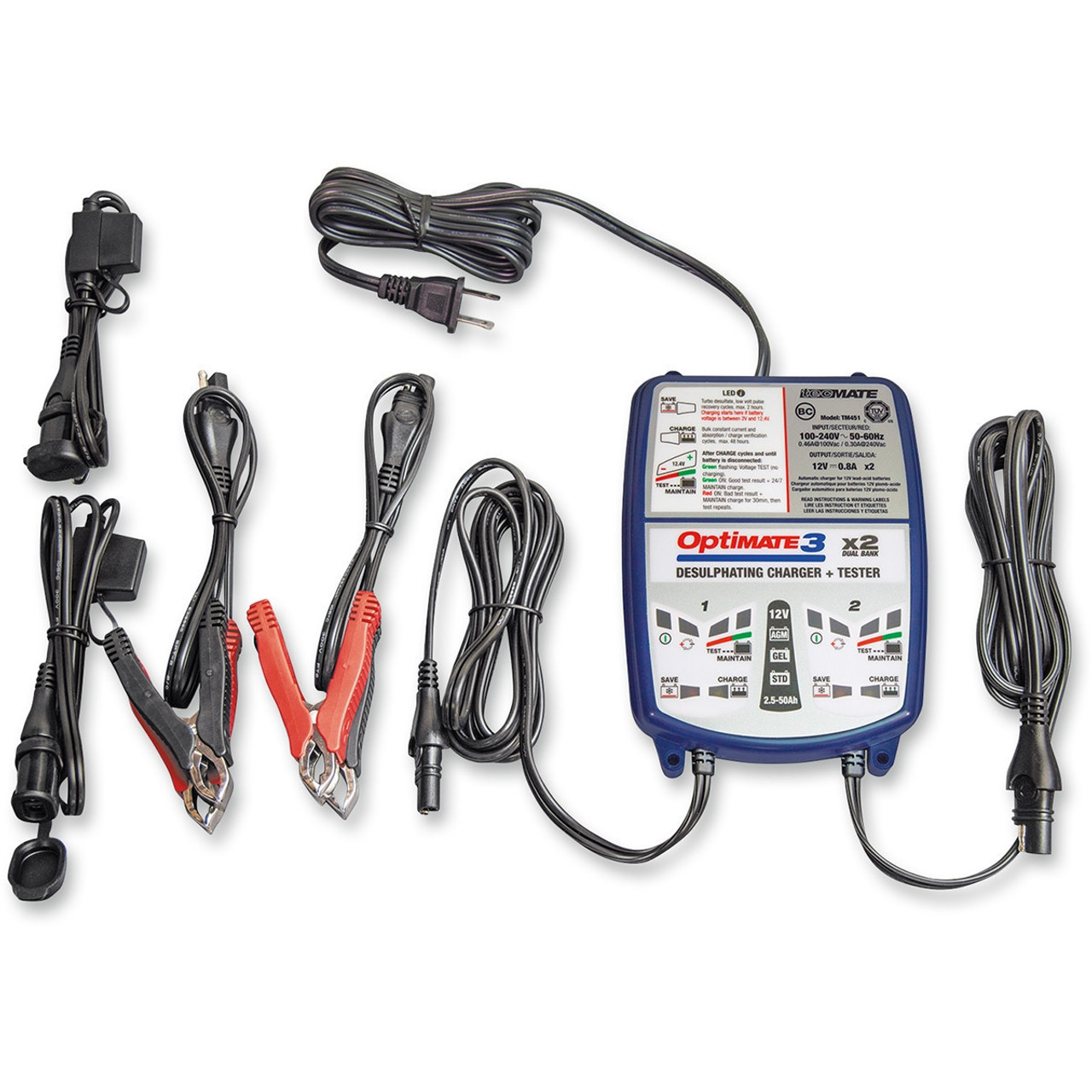 Polaris Ranger TecMate Optimate 3 X2 Battery Charger by Optimate