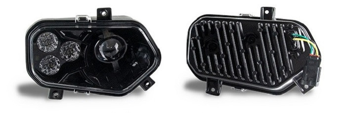 Ranger 570 Black LED Headlights with Adapter Harnesses by Quad Logic