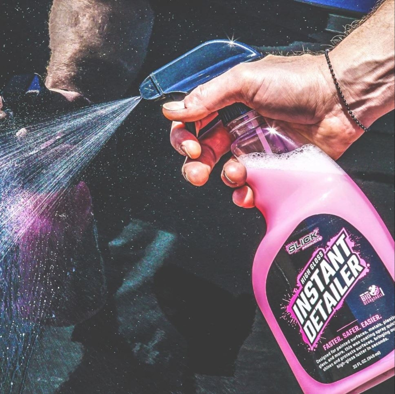 Slick Products Shine & Protectant Spray Coating Designed to Renew, Shine,  and Protect a Variety of Surfaces Including Plastic, Vinyl, Rubber