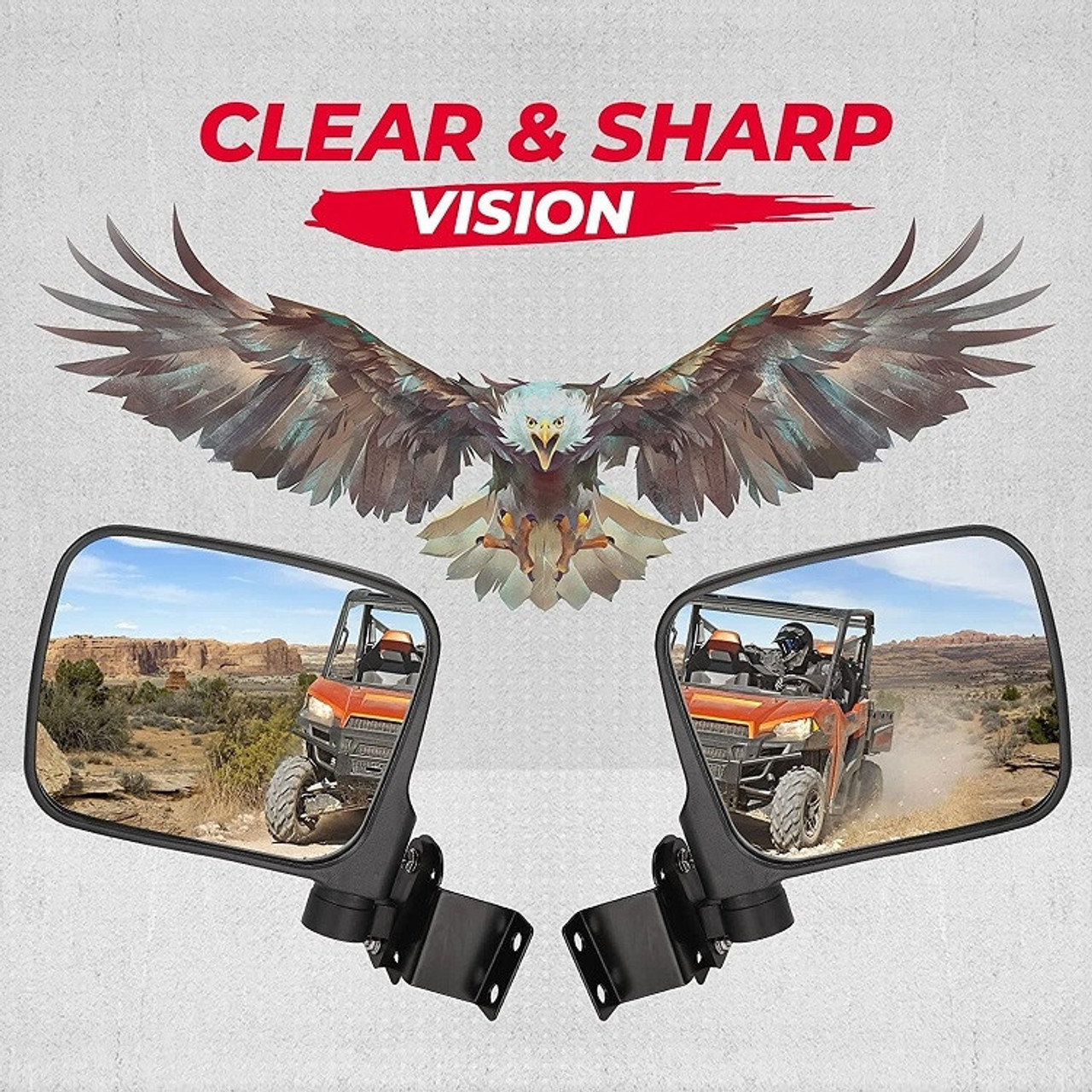 Polaris Ranger 500/ 570/ XP 900 Side Mirrors by Kemimoto B010610501BK