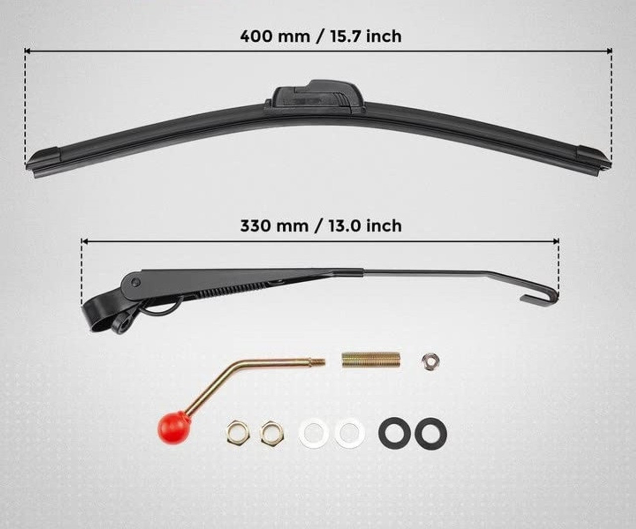 UTV Manual Hand Operated Windshield Wiper Rubber Blade Universal  Replacement
