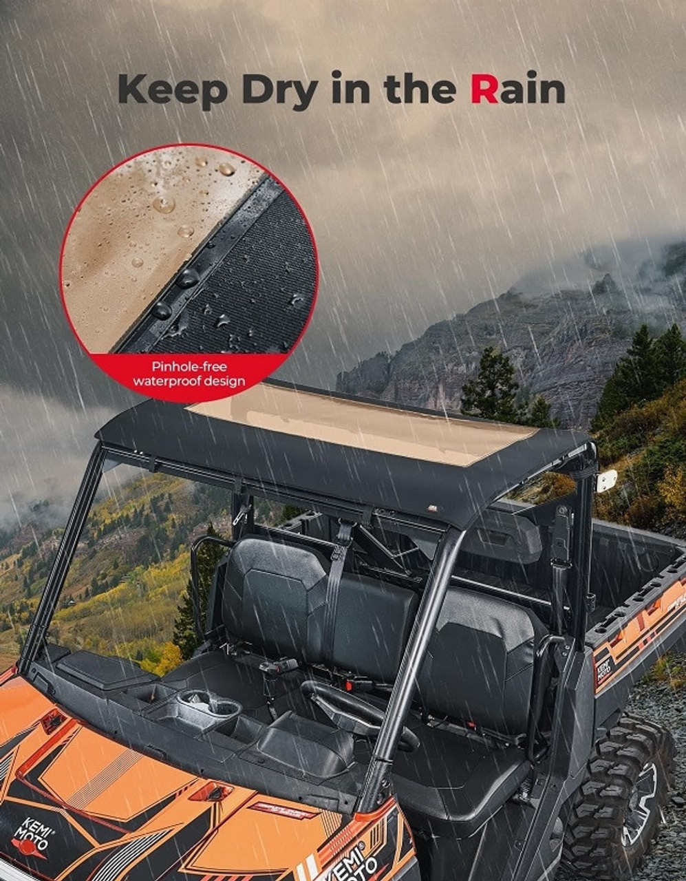 Polaris Ranger 3-Seat Canvas Roof Top Tint Waterproof by