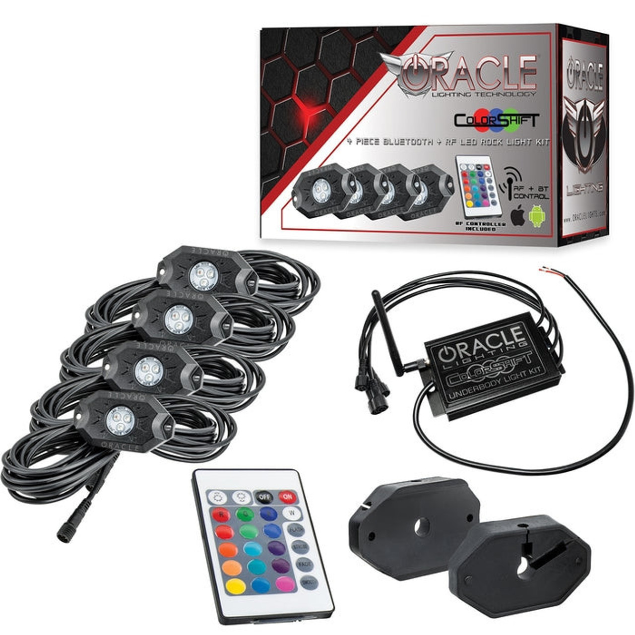 LEDMIRCY R3 White Rock Lights Kit with Wiring Harness 12PCS