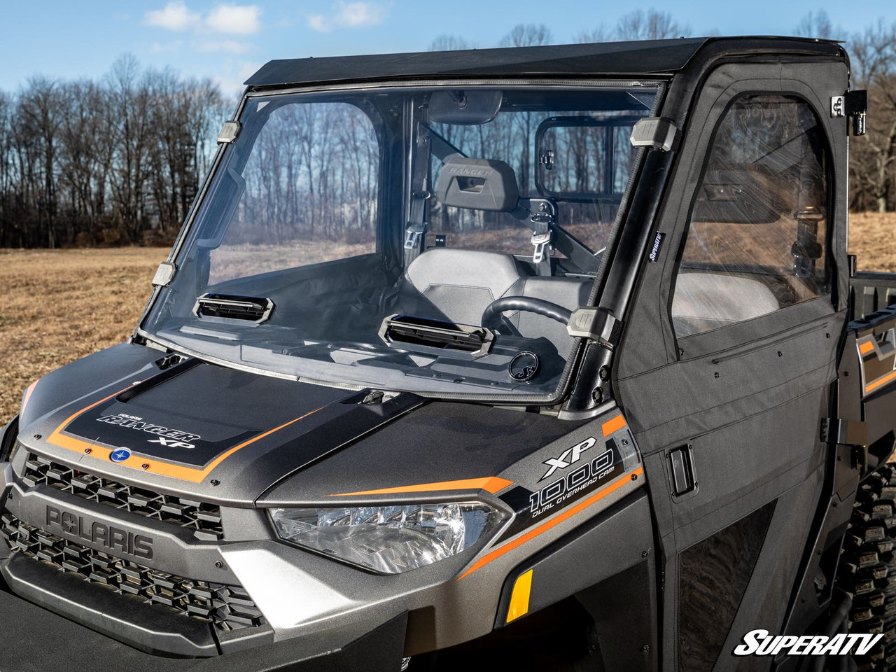 Polaris Ranger Crew 1000 - 2 Pc Windshield with Vent and Clamp Options main image 0