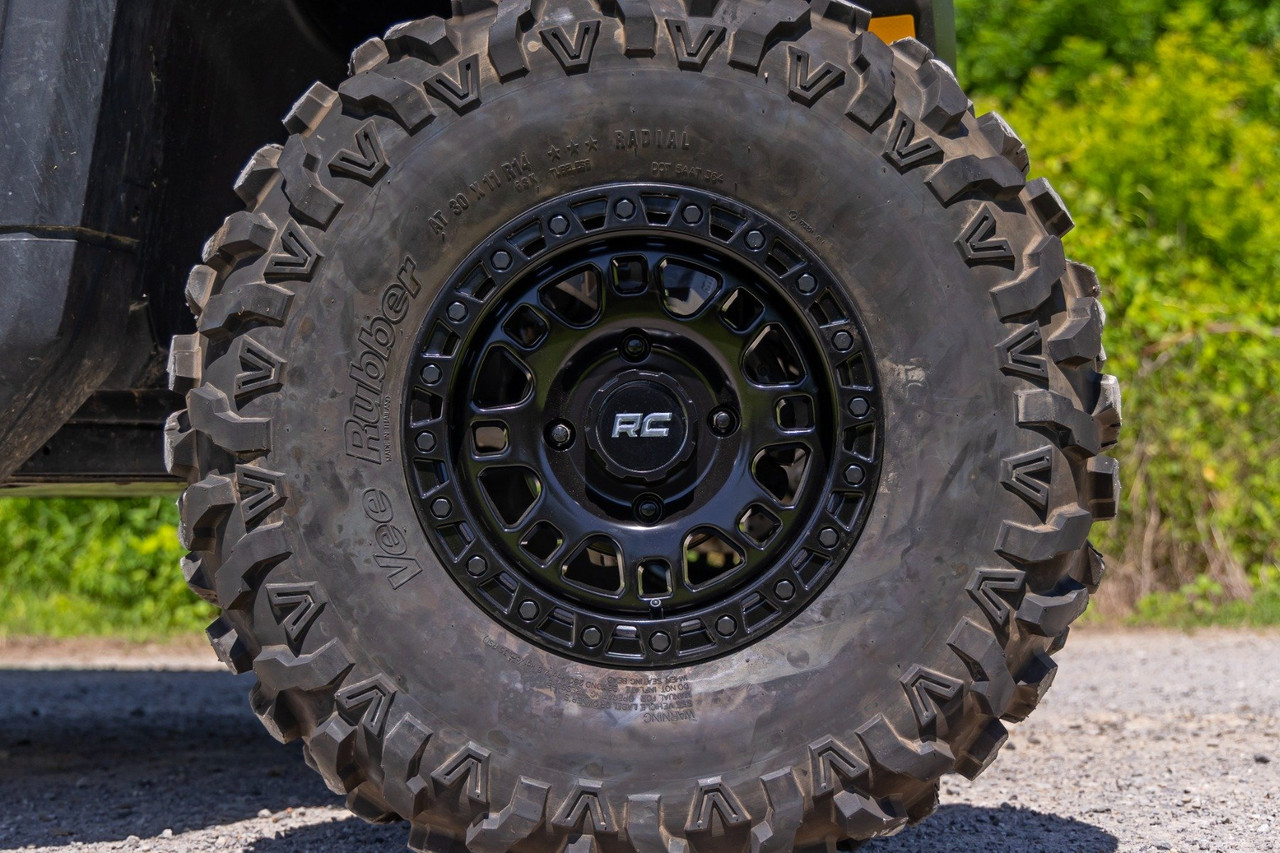 Polaris Ranger One-Piece Semi Gloss Black 82 Series 14x7 Wheel by