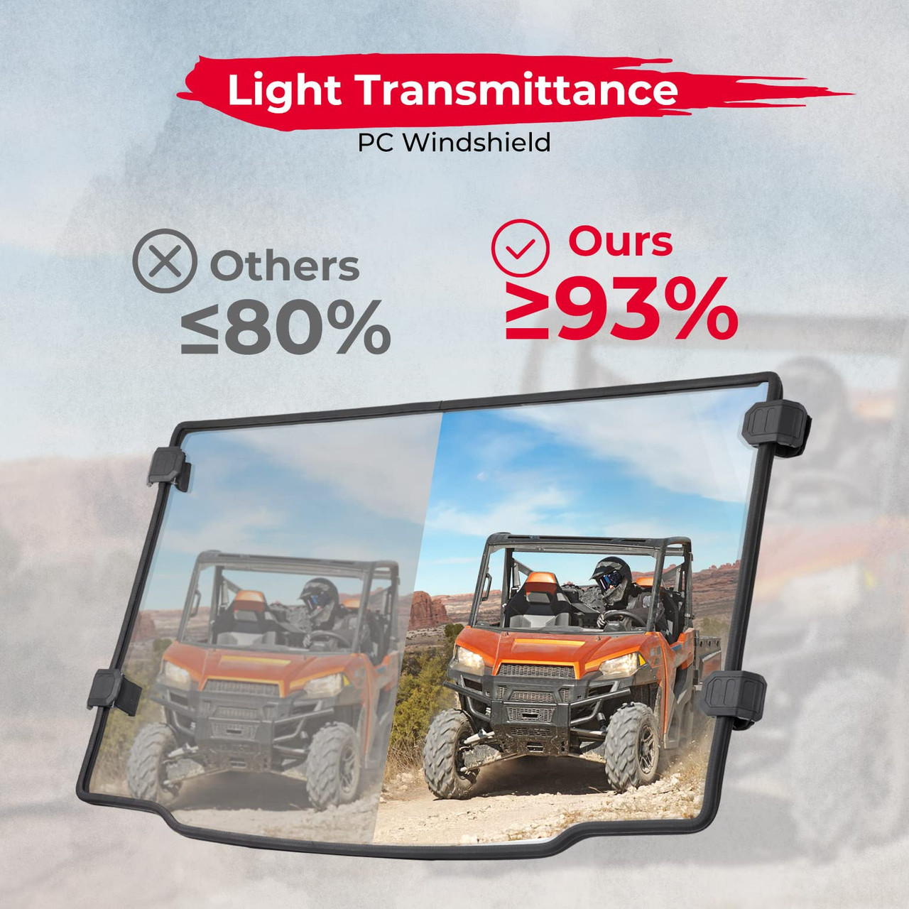 Polaris Ranger 570 Front Full Windshield by Kemimoto B0110-04601CL