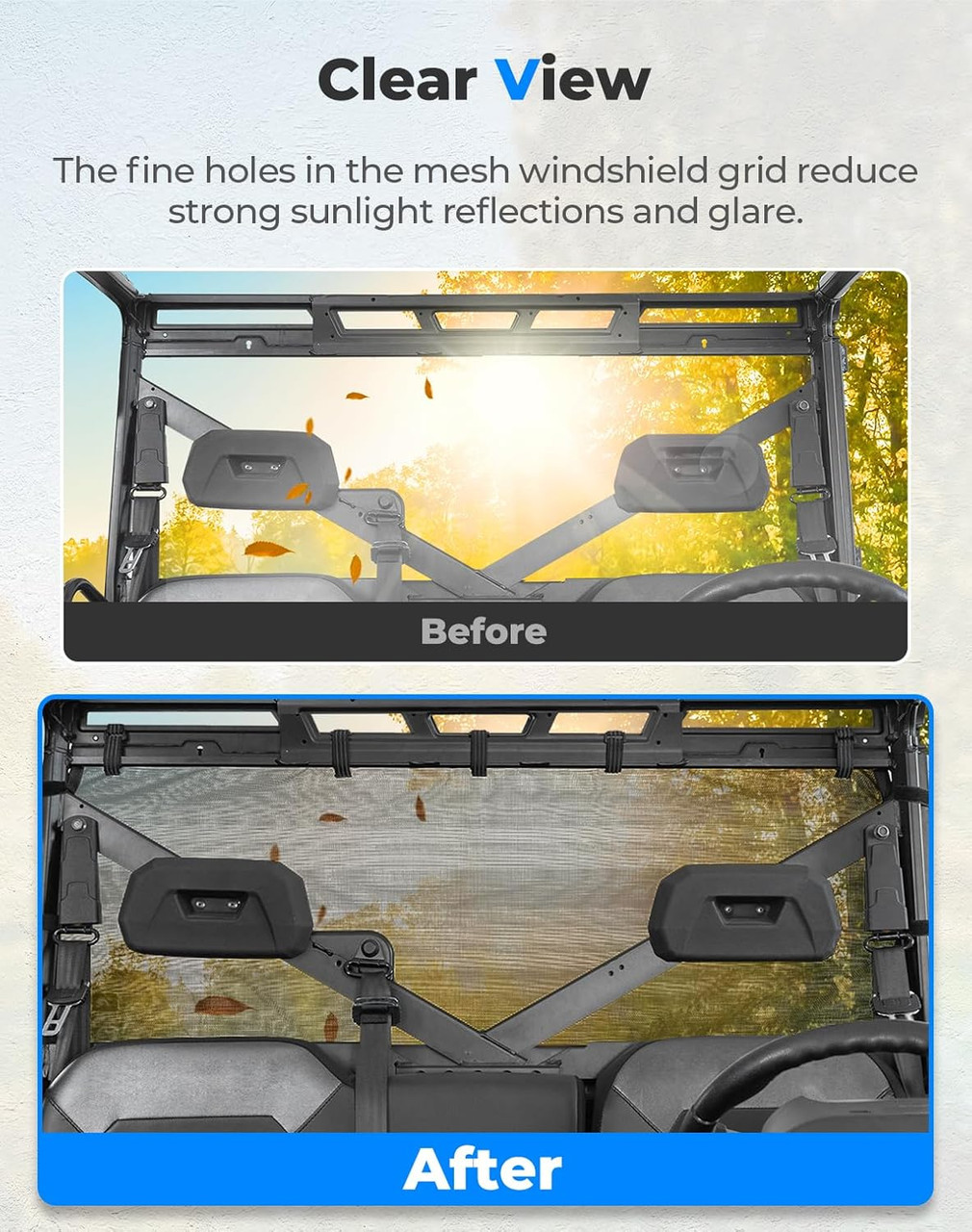 Polaris Ranger 570/ XP 1000 Rear Soft Sunshade Window Net by