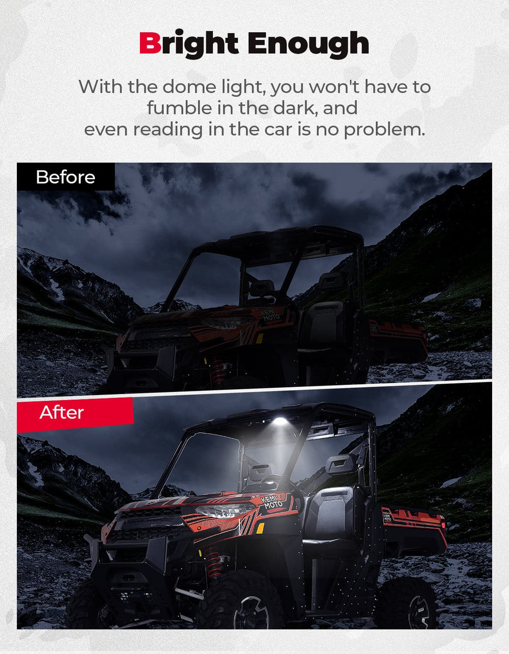 Polaris Ranger 570/ XP 1000 Dome Light by Kemimoto B0807-00102-CL