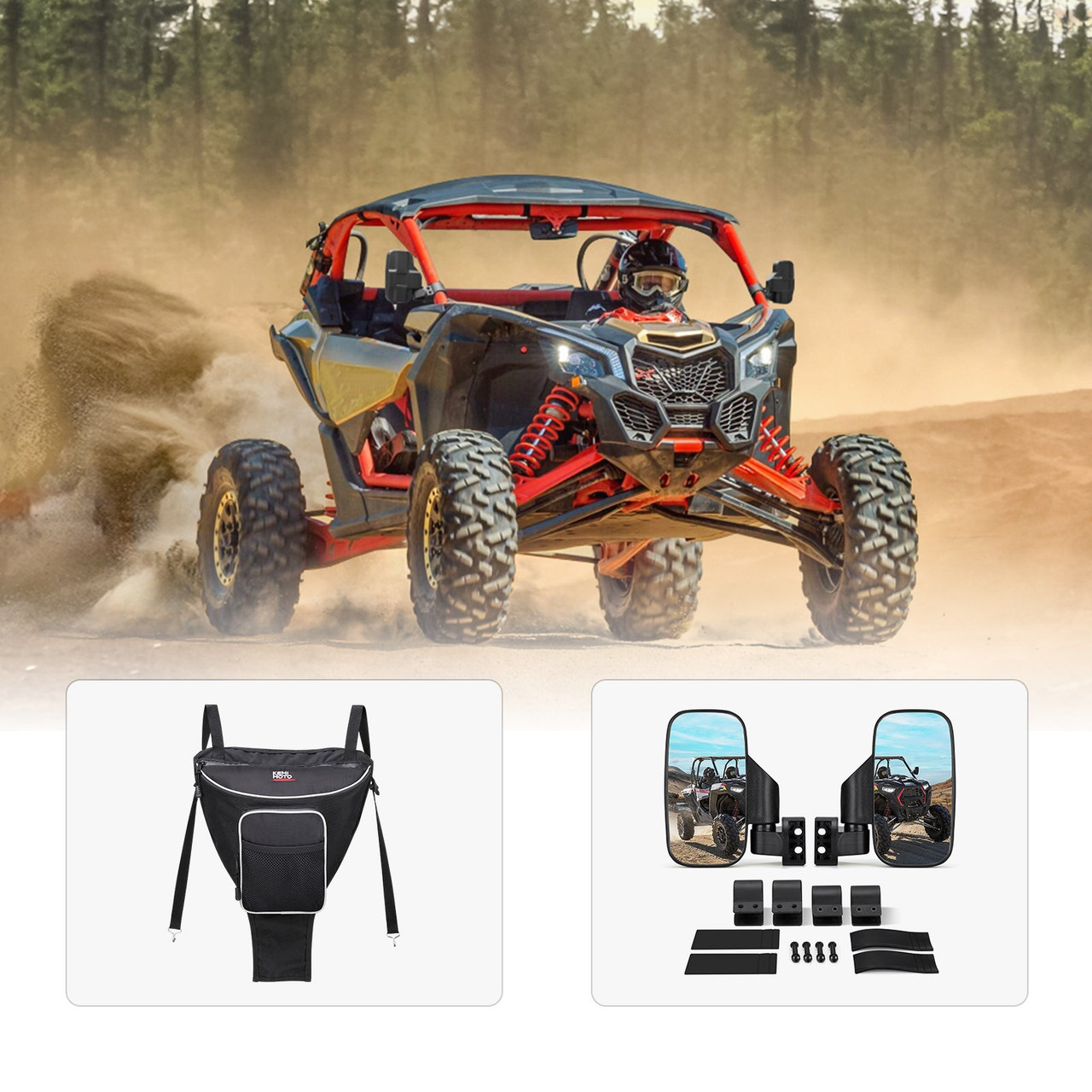 Polaris Ranger 400/500 /800 Cab Pack Center Seat Bag & Side View