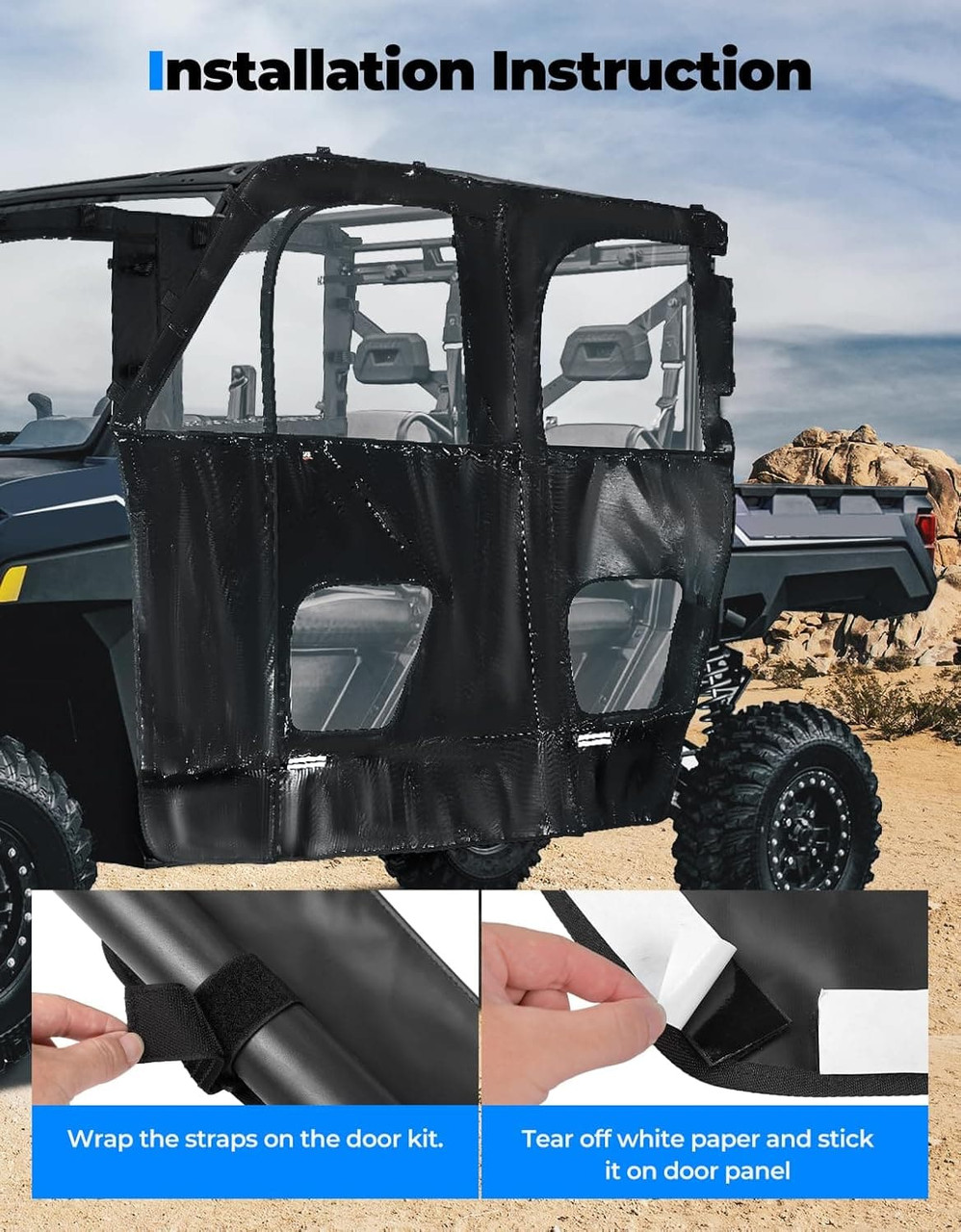 Polaris Ranger Crew XP 1000 Cab Enclosure by Kemimoto - Everything