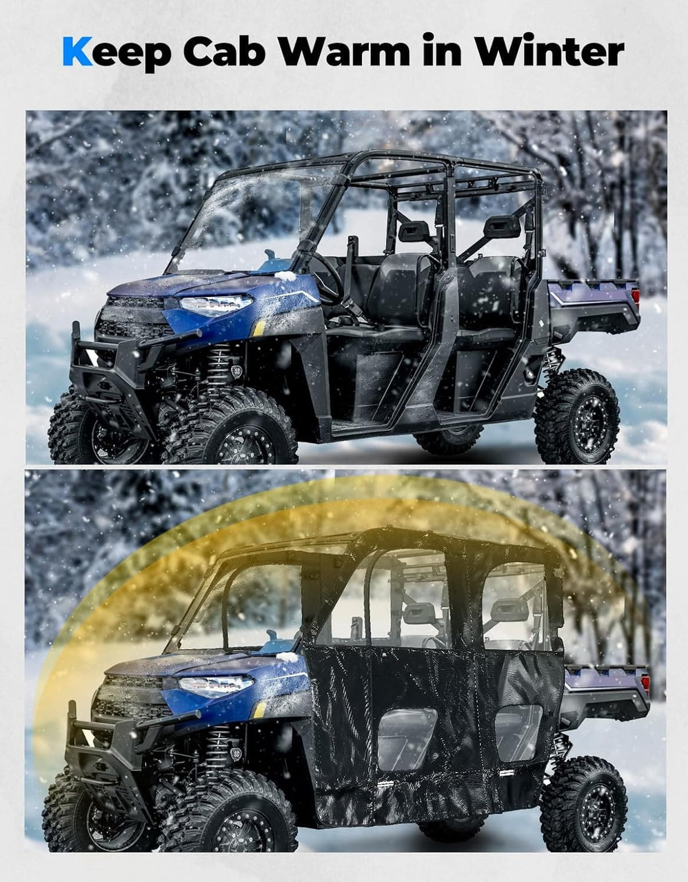Polaris Ranger Crew XP 1000 Cab Enclosure by Kemimoto - Everything