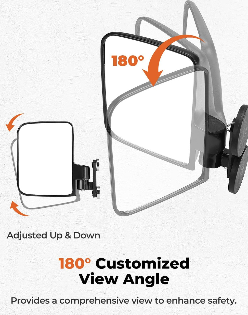 Polaris Ranger 220Lbs Magnetic Side Mirrors by Kemimoto B1406-06006-BK
