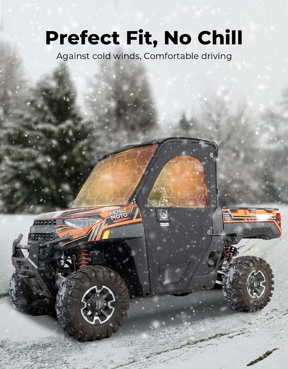 Polaris Ranger 1000 Upper Doors with Steel Frame by Kemimoto B0102