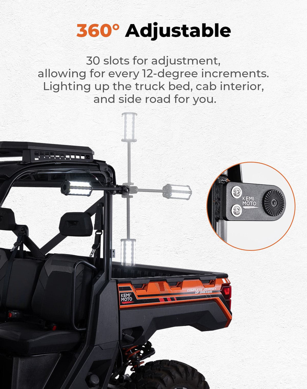 Polaris Ranger 1000 Upgraded Work Beacon Light by Kemimoto B0811