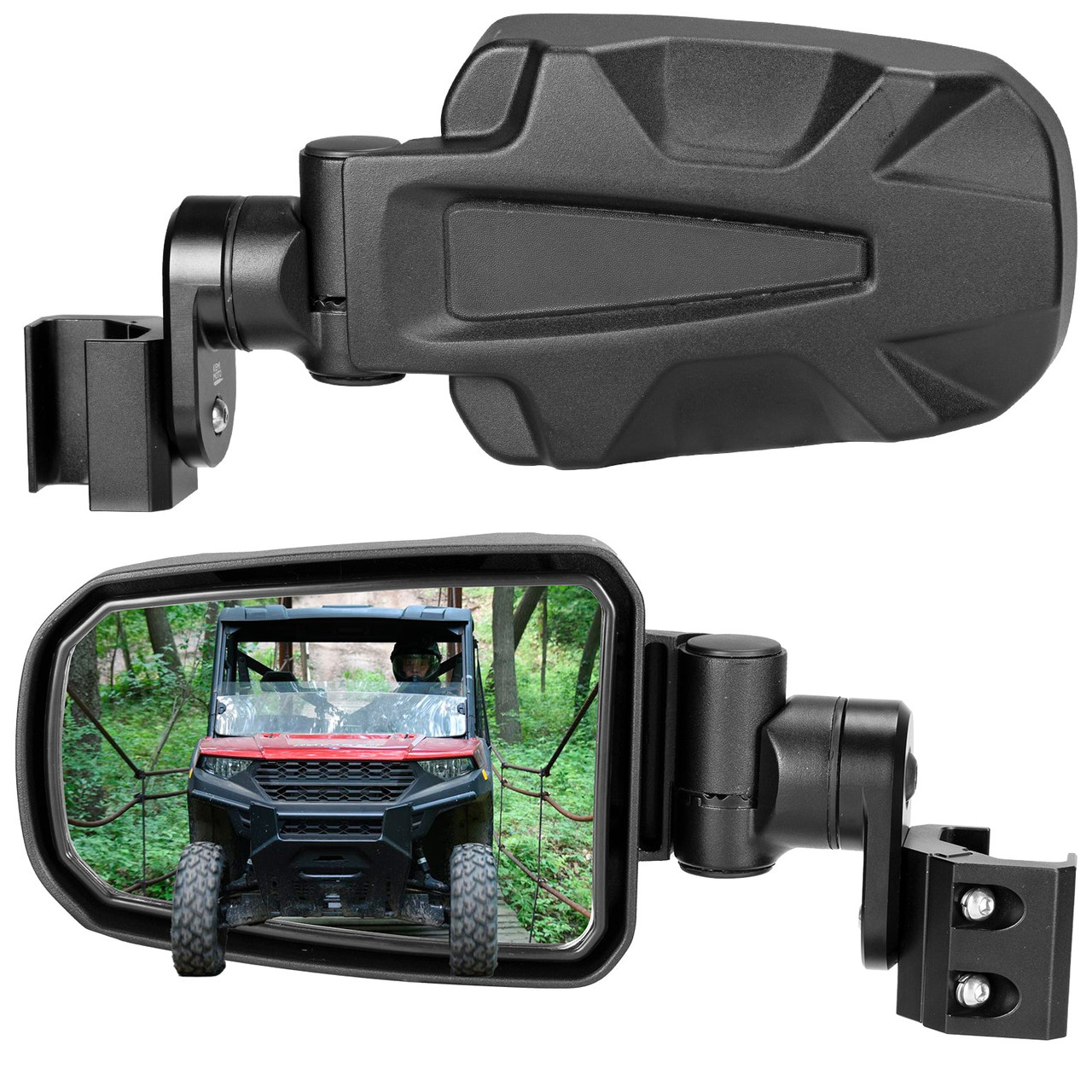 Polaris Ranger CNC Aluminum Clamp Pro-Fit Side Mirrors by Kemimoto Polaris Ranger CNC Aluminum Clamp Pro-Fit Side Mirrors by Kemimoto