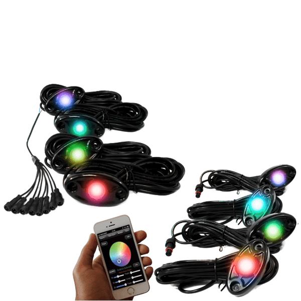 Polaris Ranger 8 Piece ColorSMART RGB Multi-Color Rock Lights by Race Sport Lighting