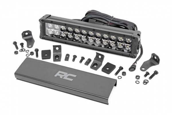 Polaris Ranger 12-inch Cree LED Light Bar - (Dual Row | Black Series w/ Cool White DRL) by Rough Country