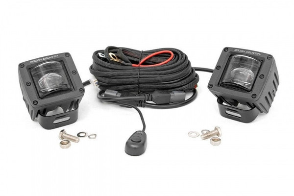 Polaris Ranger 2-inch Square LED SAE Fog Lights (Pair) by Rough Country