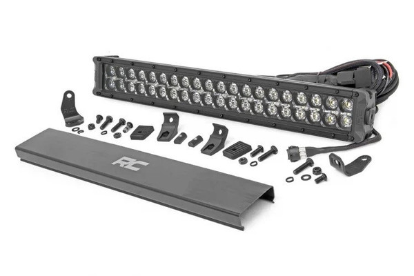 Polaris Ranger 20-inch Cree LED Light Bar - (Dual Row | Black Series w/ Amber DRL) by Rough Country