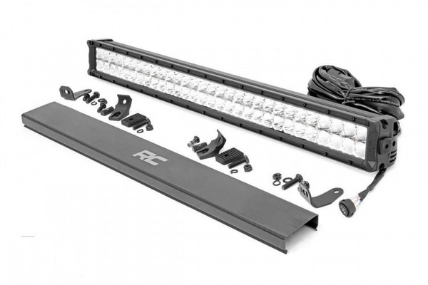 Polaris Ranger 30-inch Cree LED Light Bar (Dual Row | Chrome Series w/ Cool White DRL) by Rough Country