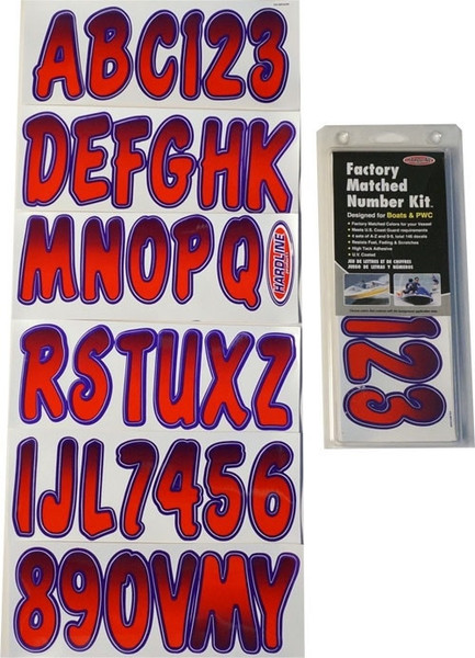 Polaris Ranger Boat Lettering Red/Purple 3″ Registration Kit by Hardline Products