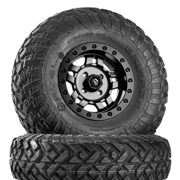 Polaris Ranger / General Fuel Anza D918 Matte Gunmetal Beadlock Wheels with Fuel Gripper T | R | K Tires by Fuel Off-Road