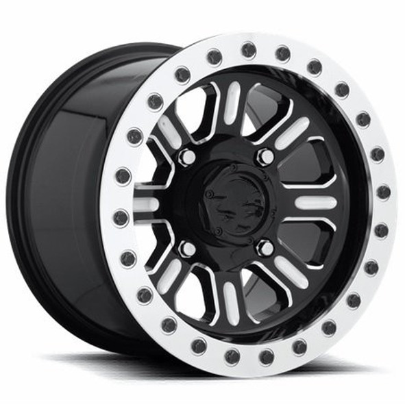 Polaris Ranger Fuel Hardline D910 Gloss Black & Milled Beadlock Wheel Set