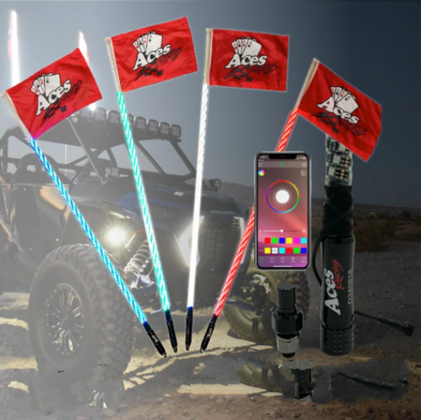 Polaris Ranger/General (Bluetooth) Deluxe Lighted Whips