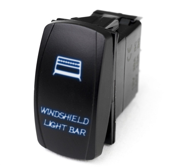 Polaris Ranger LED Rocker Switch w/ Blue LED Radiance Windshield Light Bar by Race Sport Lighting