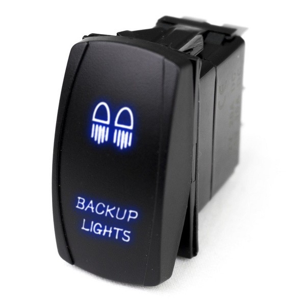 Polaris Ranger LED Rocker Switch w/ Blue LED Radiance Backup Lights by Race Sport Lighting