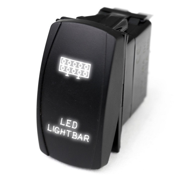 Polaris Ranger LED Rocker Switch w/ White LED Radiance LED Light Bar by Race Sport Lighting