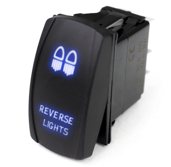 Polaris Ranger LED Rocker Switch w/ Blue LED Radiance Reverse Lights by Race Sport Lighting