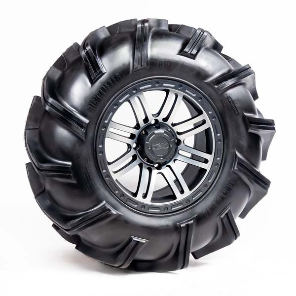 Polaris Ranger Pre-Mounted Outlaw 3 Tire with Silver and Gun Metal Gray Glide SBL-8S Wheel by Falcon Ridge - TWA-OL3-SBL-8S-SGMG-EPR