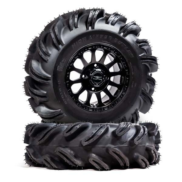 Polaris Ranger Pre-Mounted Outlaw Tire with Matte Black Pitch SBL-12S Wheel by Falcon Ridge TWA-OL-SBL-12S-B-EPR