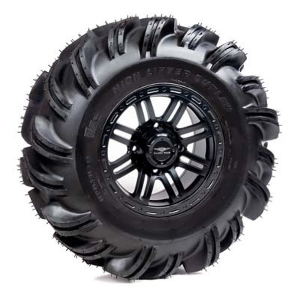 Polaris Ranger Pre-Mounted Outlaw Tire with Matte Black Glide SBL-8S Wheel by Falcon Ridge TWA-OL-SBL-8S-B-EPR