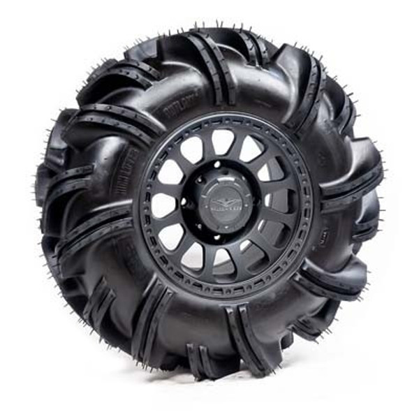 Polaris Ranger Pre-Mounted Outlaw Tire with Silver and Gun Metal Gray Pitch SBL-12S Wheel by Falcon Ridge TWA-OL-SBL-12S-SGMG-EPR