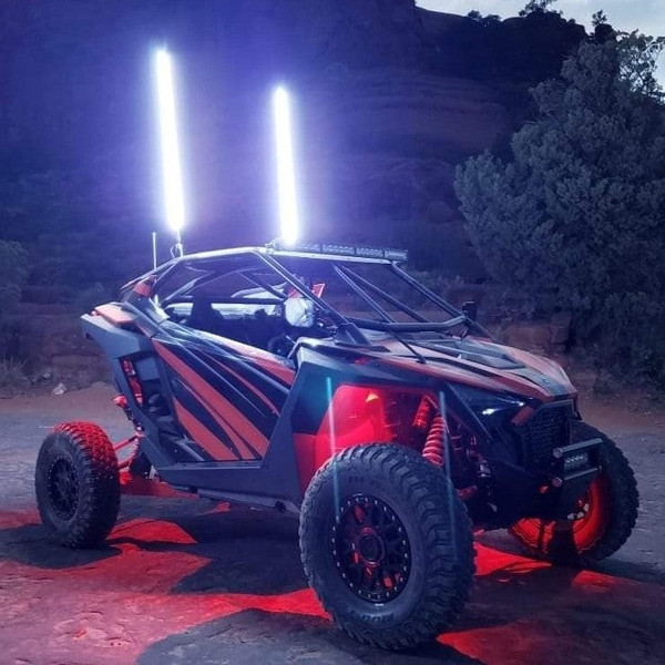 Polaris Ranger Hyper Color Whips by 5150 Whips