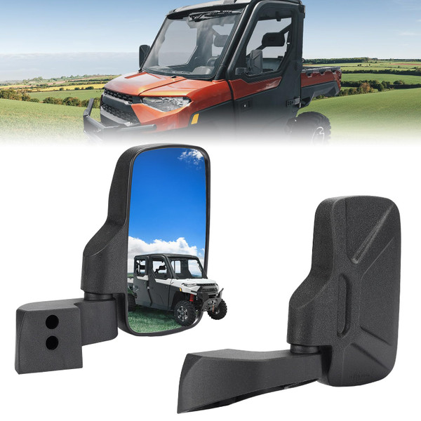 Polaris Ranger 1000/ XP 1000 Door Mounted Side View Mirrors (1 Pair) by Kemimoto
