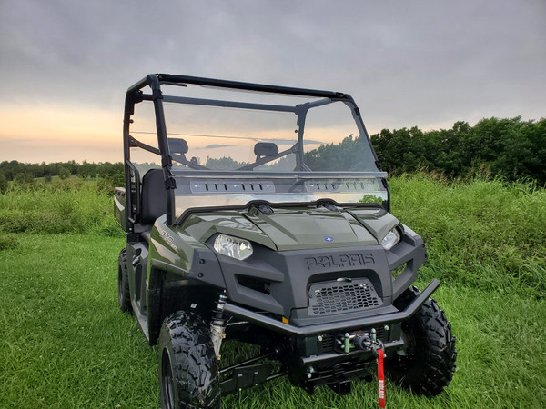 Polaris Ranger Full-Size 570/800 - 2 Pc Windshield w/Hard Coat, Clamp, and Vent Options by 3 Star Industries