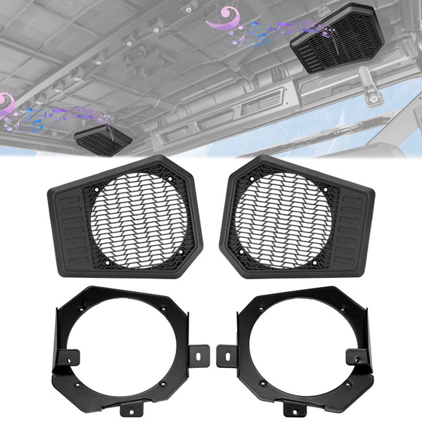 Polaris Ranger XP Rear Roof Speakers Pods Enclosures Holders by Kemimoto